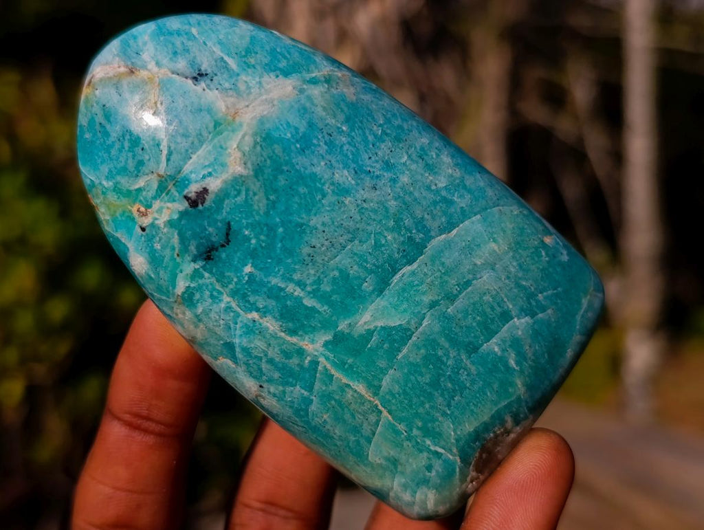 Polished Amazonite Standing Display Pieces x 12 From Madagascar - Toprock Gemstones and Minerals 