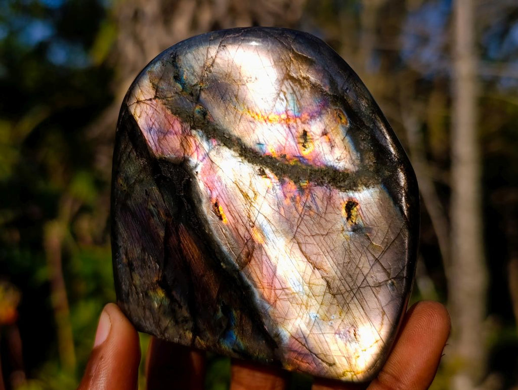 Polished Rare Spectrolite Labradorite Standing Display Pieces x 6 From Madagascar - Toprock Gemstones and Minerals 