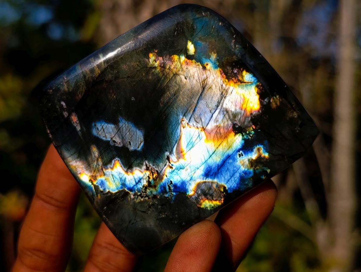 Polished Rare Spectrolite Labradorite Standing Display Pieces x 6 From Madagascar - Toprock Gemstones and Minerals 