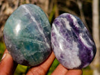 Polished Watermelon Fluorite Palm Stones x 12 From Uis, Namibia - Toprock Gemstones and Minerals 