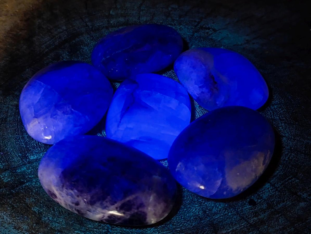 Polished Watermelon Fluorite Palm Stones x 12 From Uis, Namibia - Toprock Gemstones and Minerals 