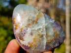 Polished Watermelon Fluorite Palm Stones x 12 From Uis, Namibia - Toprock Gemstones and Minerals 