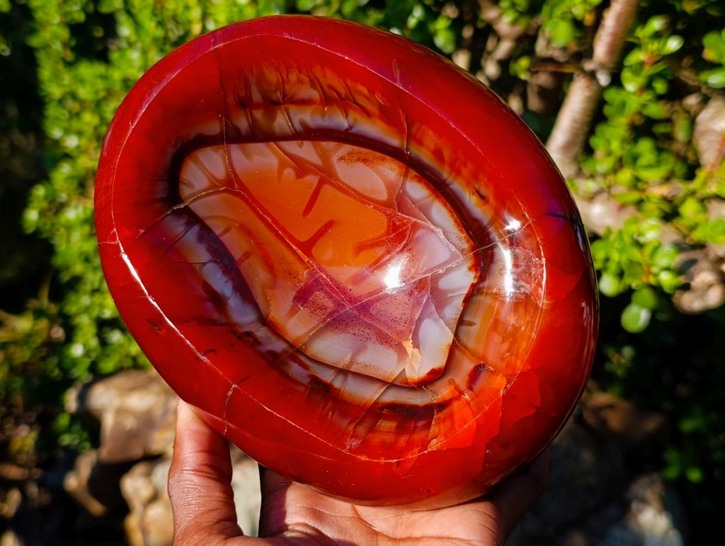 Polished Large Carnelian Agate Gemstone Bowl x 1 From Madagascar - Toprock Gemstones and Minerals 