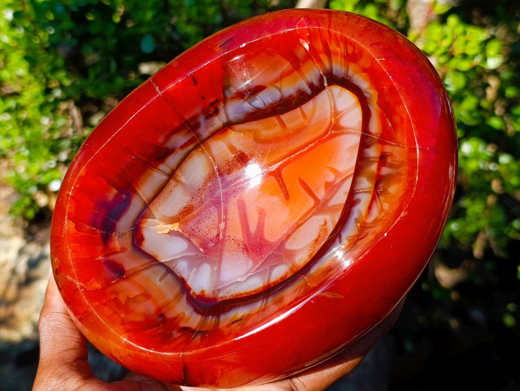 Polished Large Carnelian Agate Gemstone Bowl x 1 From Madagascar - Toprock Gemstones and Minerals 