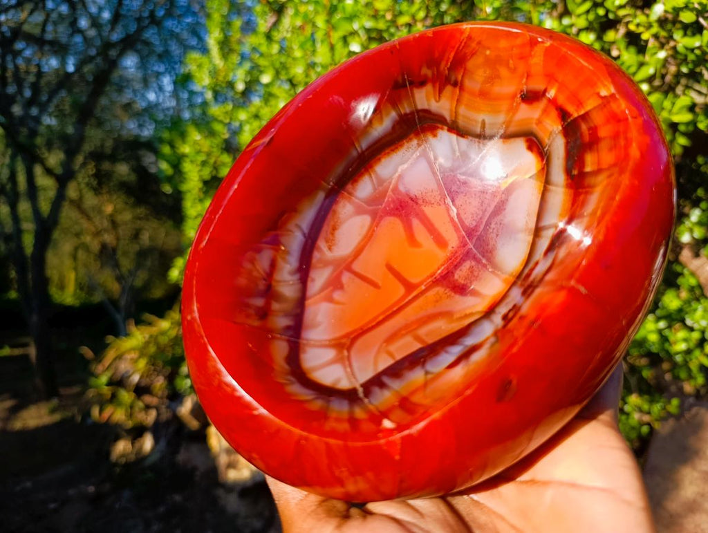 Polished Large Carnelian Agate Gemstone Bowl x 1 From Madagascar - Toprock Gemstones and Minerals 