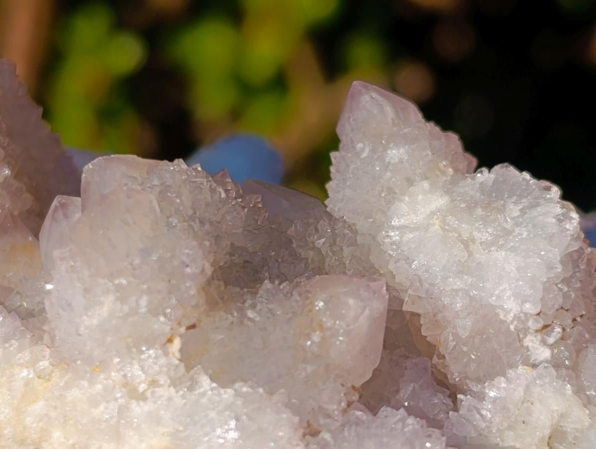 Natural Pale Lilac Drusy Spirit Quartz Clusters with Smokey Quartz x 2 From Boekenhouthoek, South Africa - Toprock Gemstones and Minerals 