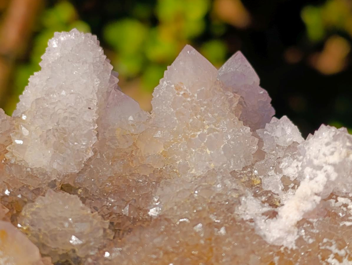 Natural Pale Lilac Drusy Spirit Quartz Clusters with Smokey Quartz x 2 From Boekenhouthoek, South Africa - Toprock Gemstones and Minerals 