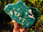 Polished On One Side Large Mtorolite Chrysoprase Slices x 2 From Mutorashanga, Zimbabwe - Toprock Gemstones and Minerals 