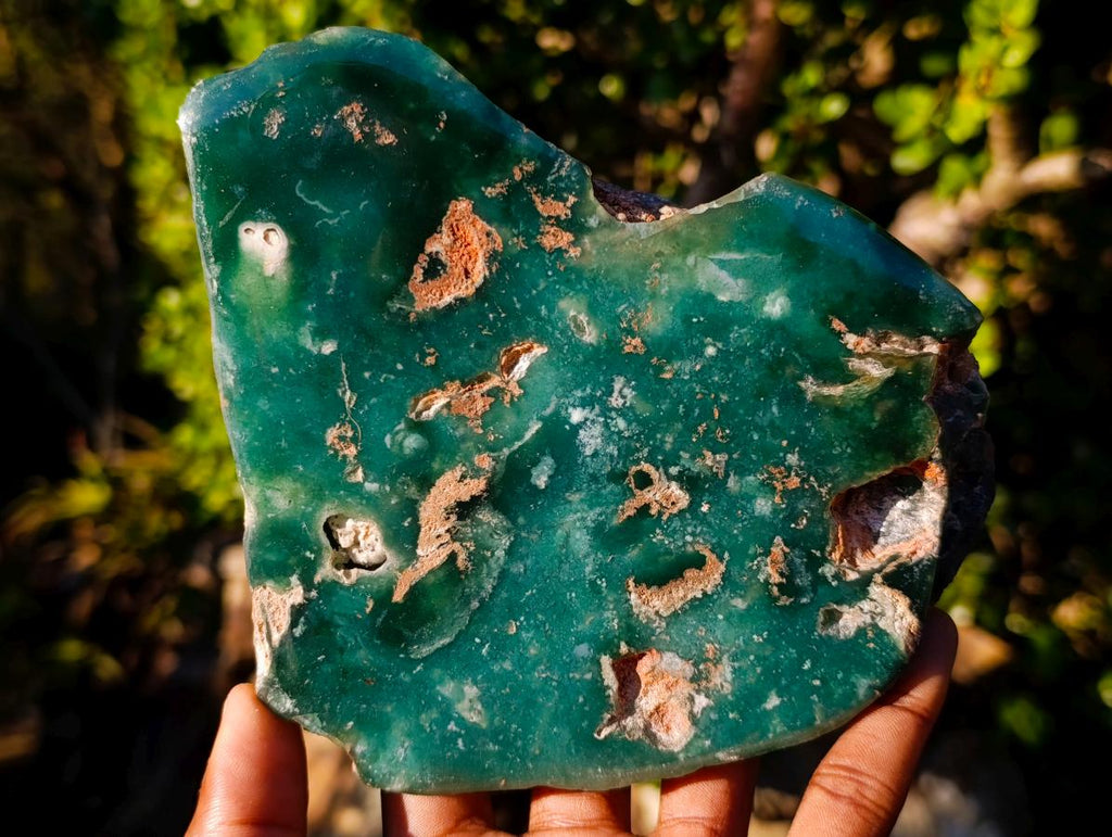 Polished On One Side Large Mtorolite Chrysoprase Slices x 2 From Mutorashanga, Zimbabwe - Toprock Gemstones and Minerals 