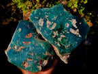 Polished On One Side Large Mtorolite Chrysoprase Slices x 2 From Mutorashanga, Zimbabwe - Toprock Gemstones and Minerals 