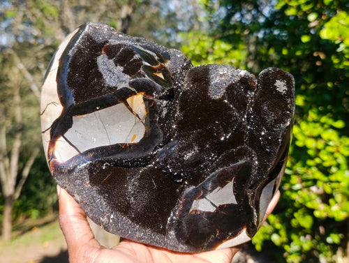 Polished XXL Septerye Sauvage Round "Dragons Egg" Geode x 1 From Mahajanga, Madagascar - Toprock Gemstones and Minerals 