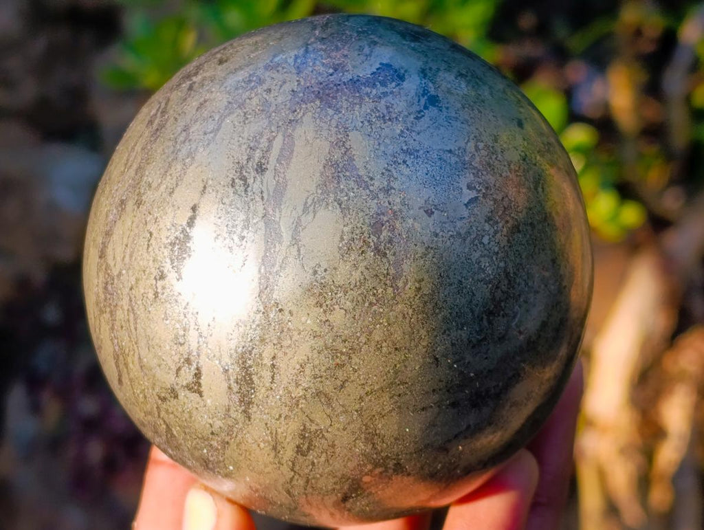 Polished Large Basalt Pharaoh Stone Sphere x 1 From Iron Duke Mine, Zimbabwe - Toprock Gemstones and Minerals 