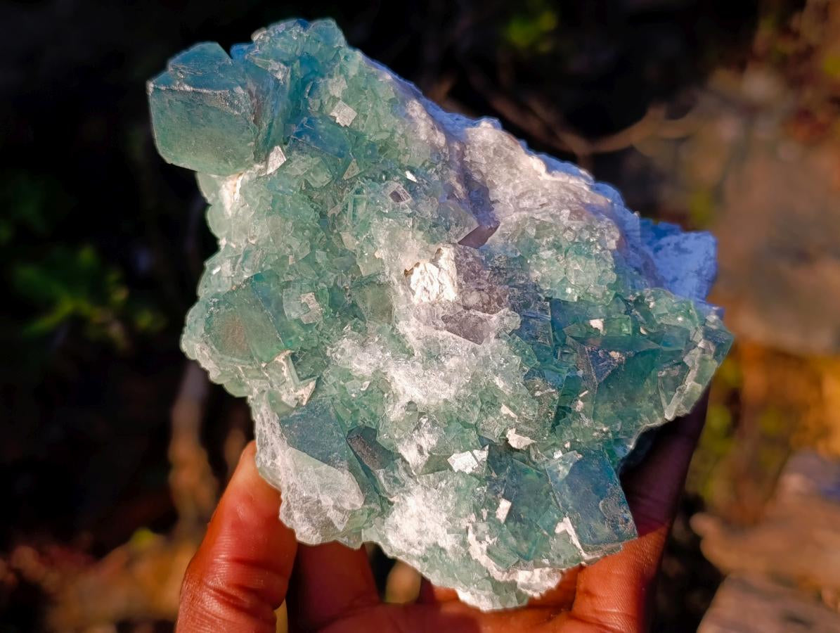 Natural Green Cubic Fluorite Specimens x 4 From Mandrosonoro, Madagascar - Toprock Gemstones and Minerals 