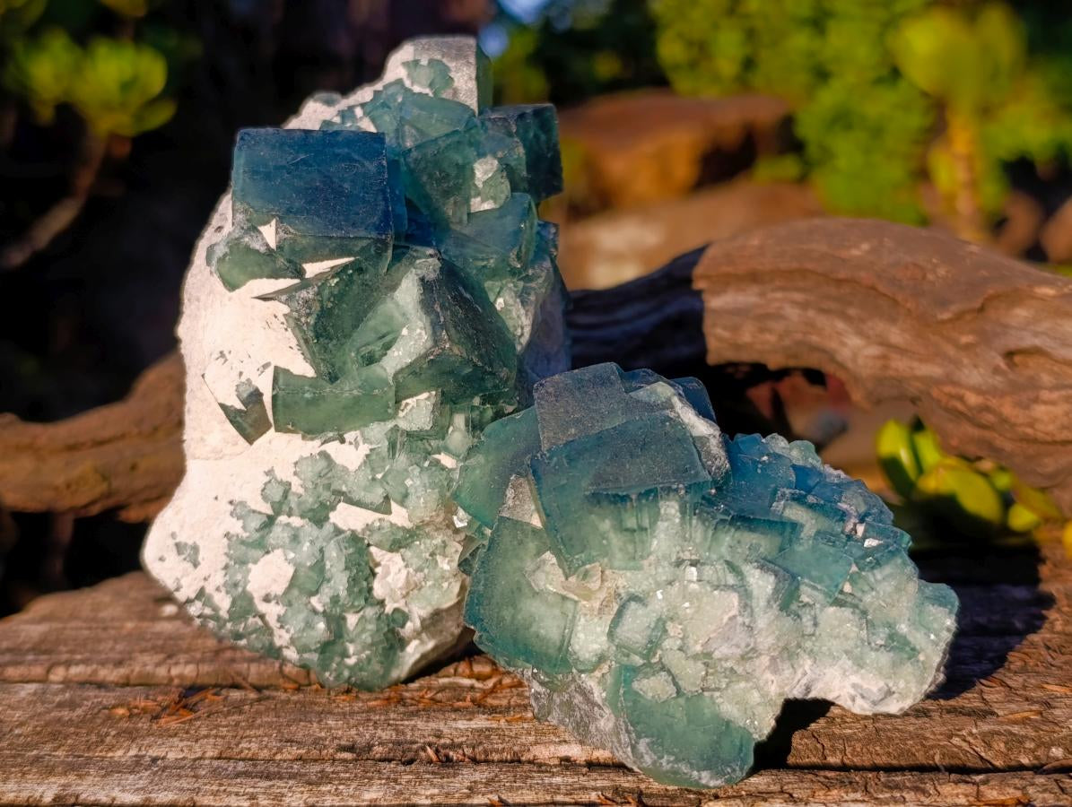 Natural Green Cubic Fluorite Specimens x 4 From Mandrosonoro, Madagascar - Toprock Gemstones and Minerals 