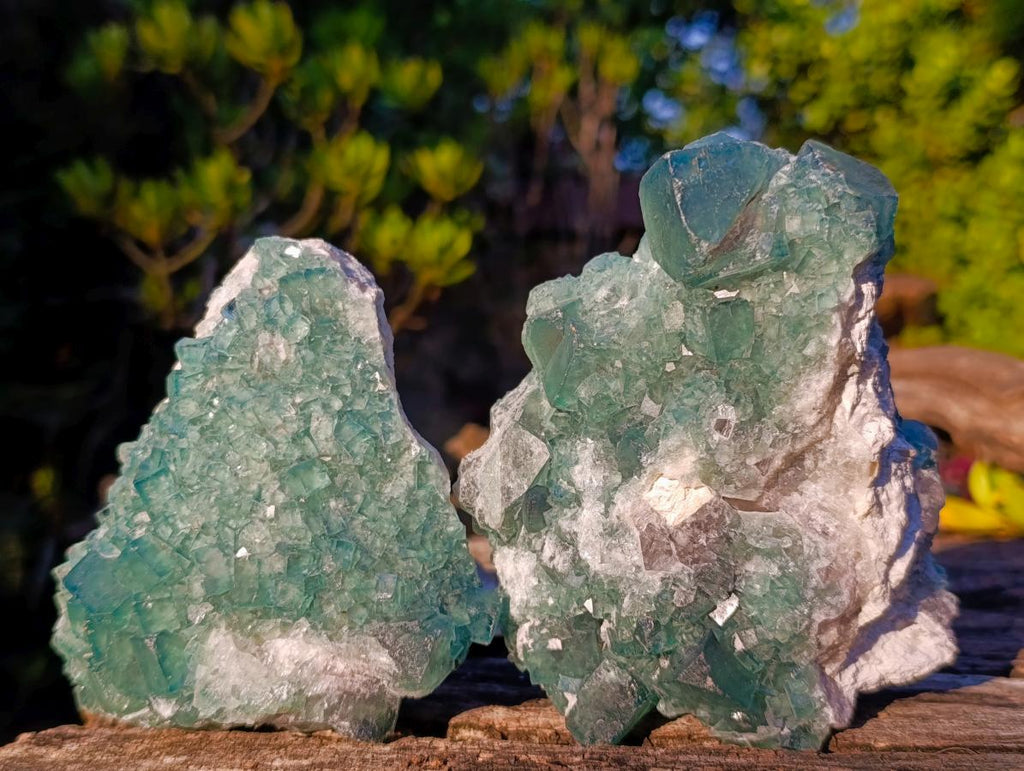 Natural Green Cubic Fluorite Specimens x 4 From Mandrosonoro, Madagascar - Toprock Gemstones and Minerals 