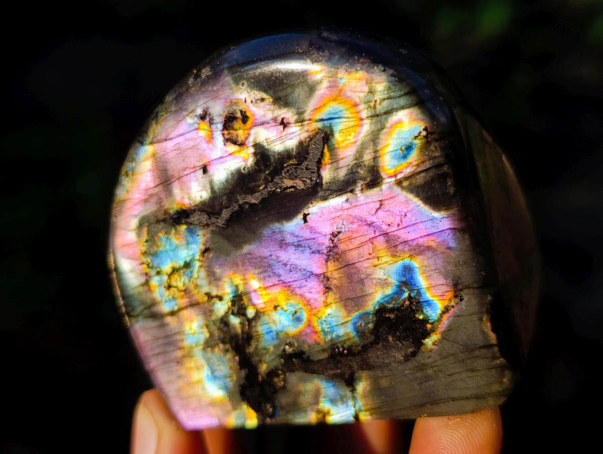 Polished Spectrolite Labradorite Standing Display Pieces x 6 From Madagascar - Toprock Gemstones and Minerals 