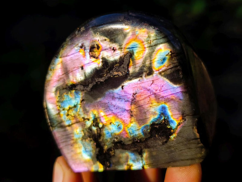 Polished Spectrolite Labradorite Standing Display Pieces x 6 From Madagascar - Toprock Gemstones and Minerals 