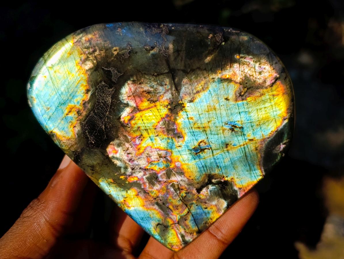 Polished Spectrolite Labradorite Standing Display Pieces x 6 From Madagascar - Toprock Gemstones and Minerals 