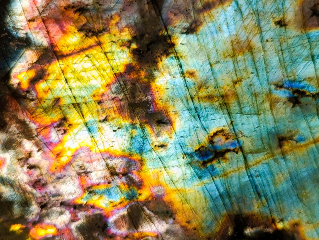 Polished Spectrolite Labradorite Standing Display Pieces x 6 From Madagascar - Toprock Gemstones and Minerals 