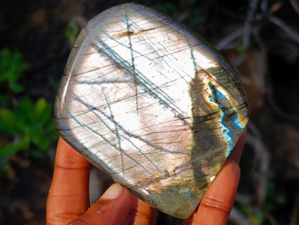 Polished Spectrolite Labradorite Standing Display Pieces x 6 From Madagascar - Toprock Gemstones and Minerals 