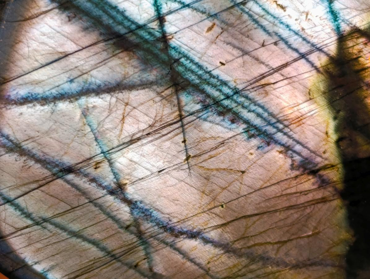 Polished Spectrolite Labradorite Standing Display Pieces x 6 From Madagascar - Toprock Gemstones and Minerals 