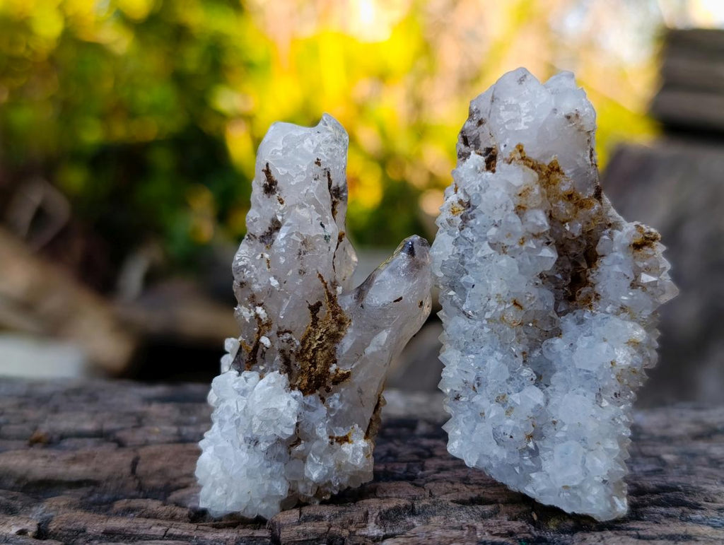 Natural Drusy Quartz Coated Calcite Pseudomorph Crystal Specimens x 17 From Albert's Mountain, Lesotho - Toprock Gemstones and Minerals 