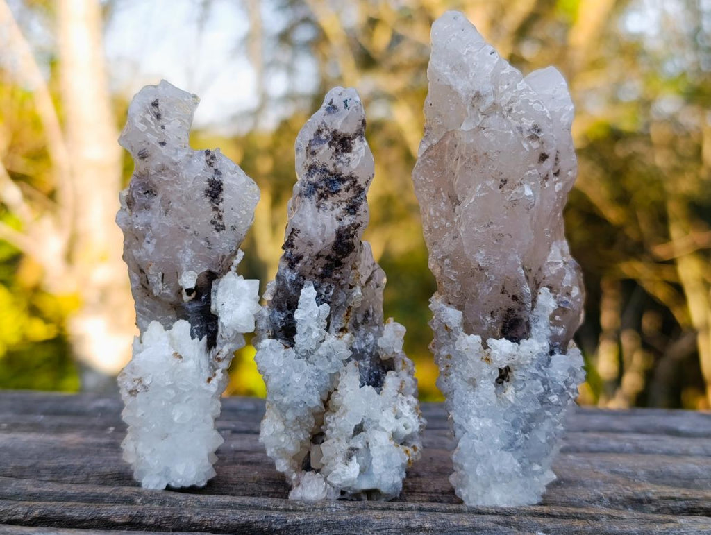 Natural Drusy Quartz Coated Calcite Pseudomorph Crystal Specimens x 17 From Albert's Mountain, Lesotho - Toprock Gemstones and Minerals 