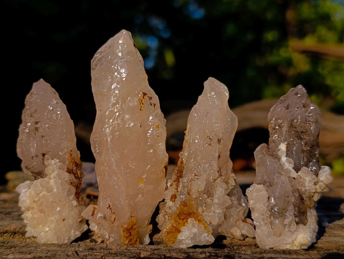 Natural Drusy Quartz Coated Calcite Pseudomorph Crystal Specimens x 17 From Albert's Mountain, Lesotho - Toprock Gemstones and Minerals 