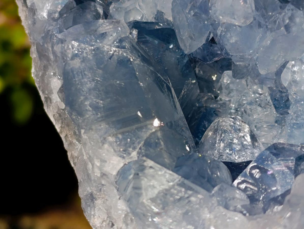 Natural Blue Celestite Geode Specimens x 2 From Sakoany, Madagascar - Toprock Gemstones and Minerals 
