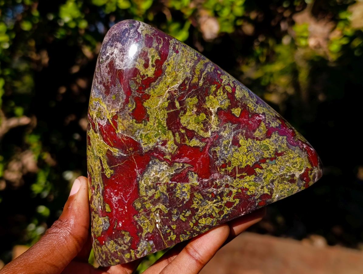 Polished Bastite Dragonsblood Stone Standing Display Pieces x 2 From Tshipise, South Africa - Toprock Gemstones and Minerals 