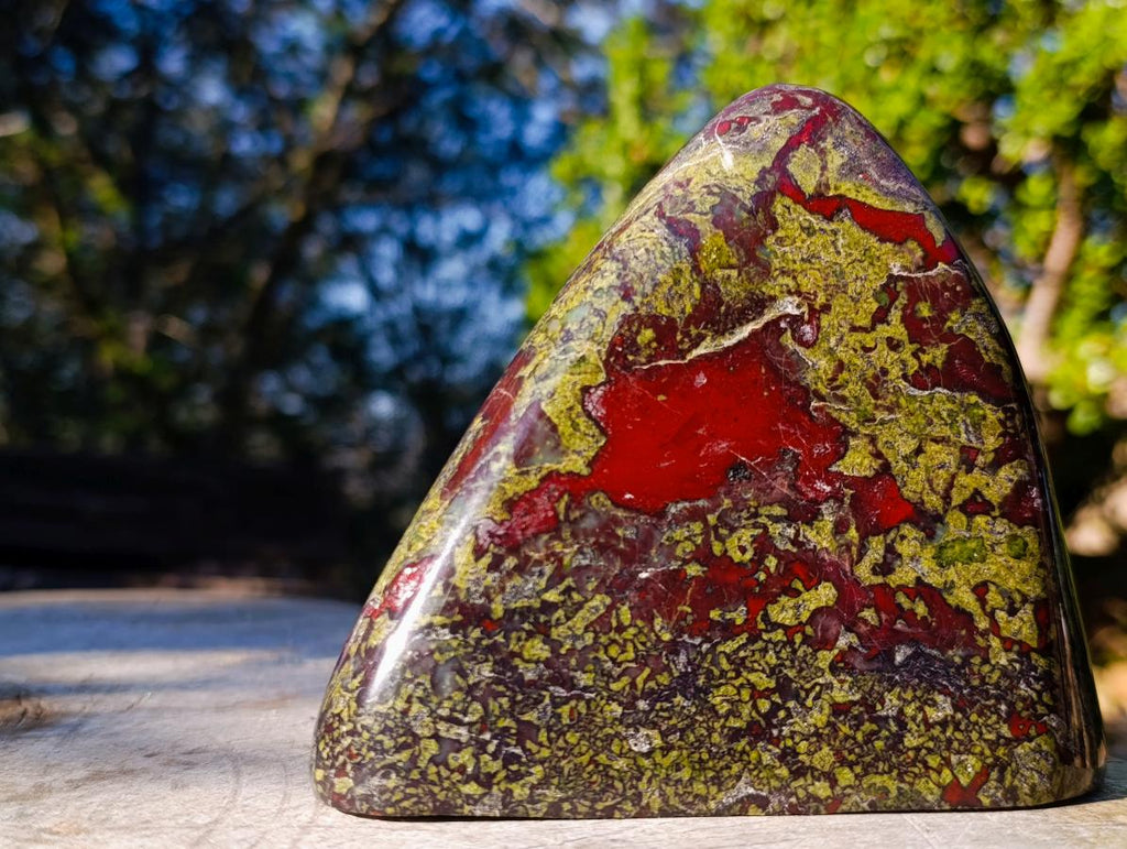 Polished Bastite Dragonsblood Stone Standing Display Pieces x 2 From Tshipise, South Africa - Toprock Gemstones and Minerals 