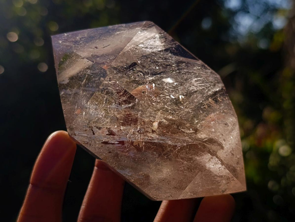 Polished Double Terminated Clear Quartz Crystals with Inclusions x 6 From Madagascar - Toprock Gemstones and Minerals 