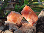 Natural Rhombohedral Sunset Orange Calcite Specimens x 24 From Spitzkop, Namibia - Toprock Gemstones and Minerals 