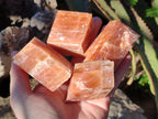 Natural Rhombohedral Sunset Orange Calcite Specimens x 24 From Spitzkop, Namibia - Toprock Gemstones and Minerals 