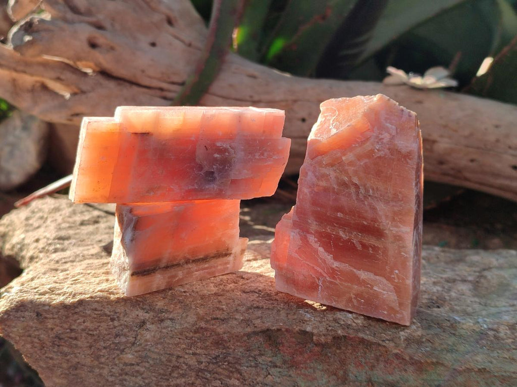 Natural Rhombohedral Sunset Orange Calcite Specimens x 24 From Spitzkop, Namibia - Toprock Gemstones and Minerals 