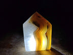 Polished Banded Agate Standing Crystal Shaped Slices x 12 From Madagascar - Toprock Gemstones and Minerals 