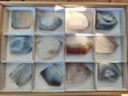 Polished Banded Agate Standing Crystal Shaped Slices x 12 From Madagascar - Toprock Gemstones and Minerals 