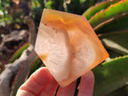 Polished Banded Agate Standing Crystal Shaped Slices x 12 From Madagascar - Toprock Gemstones and Minerals 