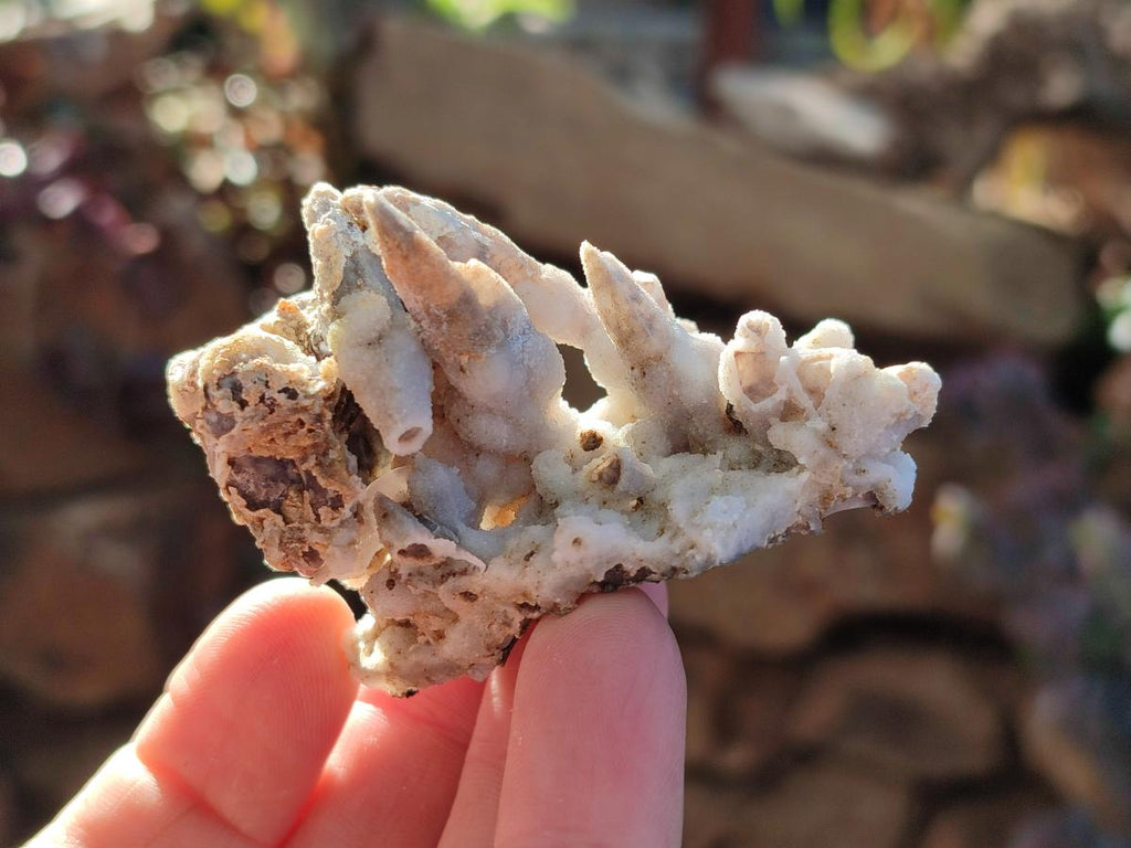 Natural Drusy Quartz Coated Spearhead Calcite Pseudomorph Clusters x 12 From Albert's Mountain, Lesotho - Toprock Gemstones and Minerals 
