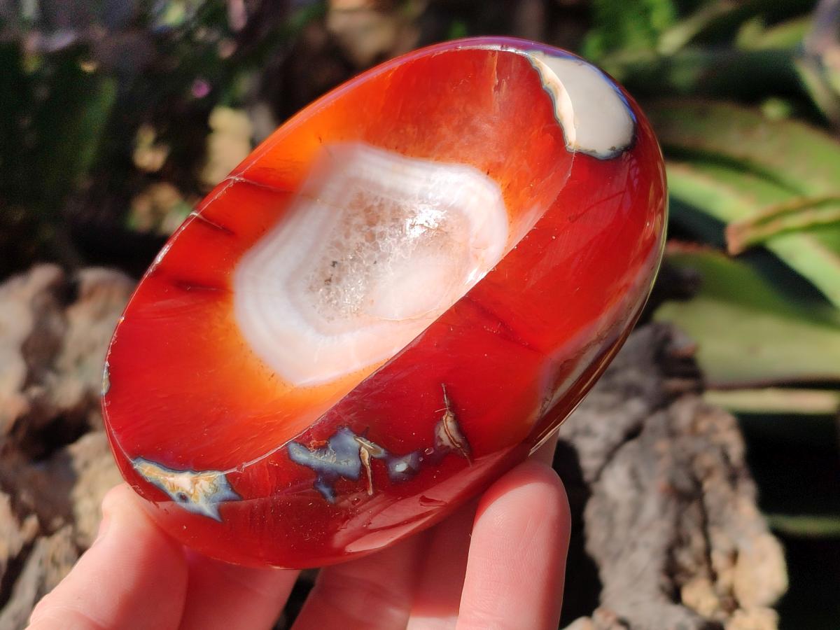 Polished Carnelian Agate Gemstone Bowls x 6 From Madagascar - Toprock Gemstones and Minerals 