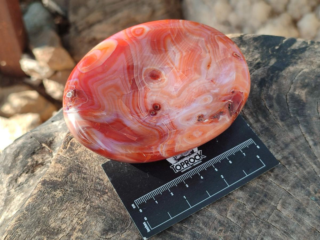 Polished Carnelian Agate Gemstone Bowls x 6 From Madagascar - Toprock Gemstones and Minerals 