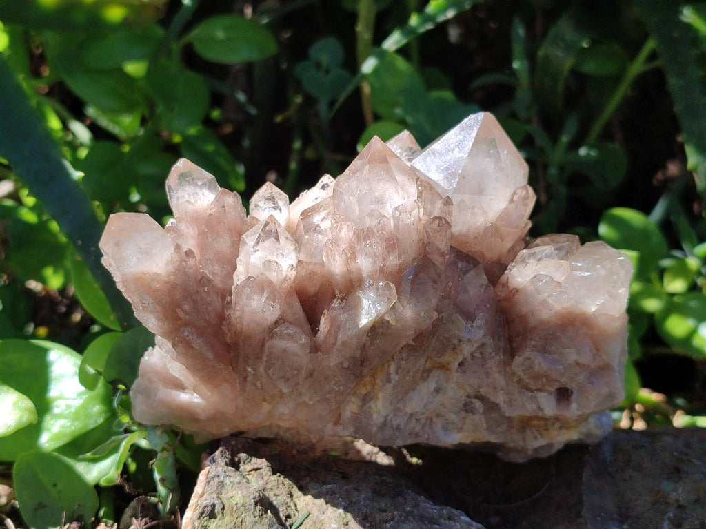 Natural Cascading White Phantom Smokey Luena Quartz Clusters x 4 From Luena, Congo - Toprock Gemstones and Minerals 