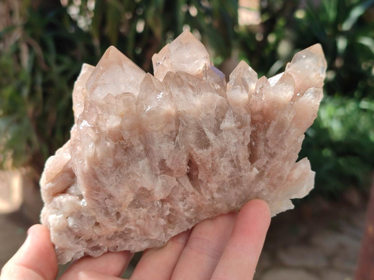 Natural Cascading White Phantom Smokey Luena Quartz Clusters x 4 From Luena, Congo - Toprock Gemstones and Minerals 