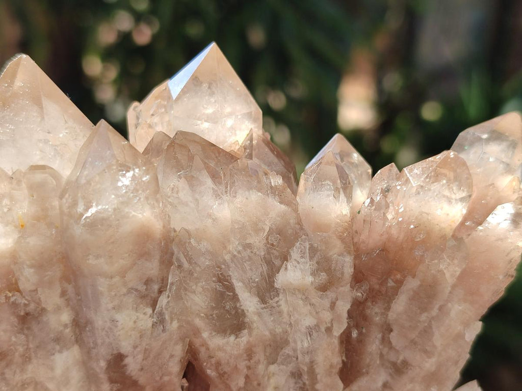 Natural Cascading White Phantom Smokey Luena Quartz Clusters x 4 From Luena, Congo - Toprock Gemstones and Minerals 