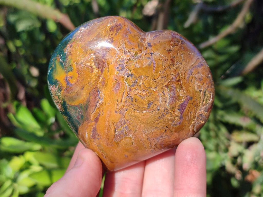 Polished Ocean Jasper Hearts x 6 From Northwest Coast, Madagascar - Toprock Gemstones and Minerals 