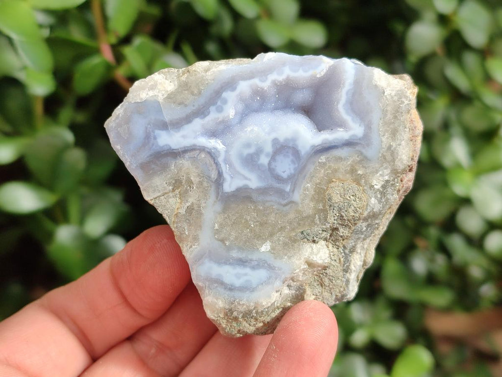 Polished On One Side Blue Lace Agate Geodes x 12 From Nsanje, Malawi - Toprock Gemstones and Minerals 