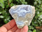 Polished On One Side Blue Lace Agate Geodes x 12 From Nsanje, Malawi - Toprock Gemstones and Minerals 