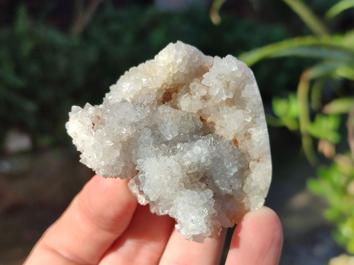 Polished Drusy Cristobalite Snow White Quartz clusters x 12 From Madagascar - Toprock Gemstones and Minerals 