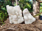 Polished Drusy Cristobalite Snow White Quartz clusters x 12 From Madagascar - Toprock Gemstones and Minerals 