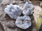 Polished Drusy Cristobalite Snow White Quartz clusters x 12 From Madagascar - Toprock Gemstones and Minerals 